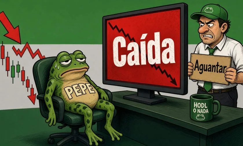 Pepe (PEPE) retrocede un 15,39% tras impulso semanal de 16%