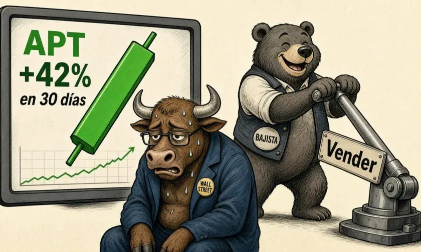 APT muestra recuperación del 42% en 30 días pero enfrenta presión vendedora