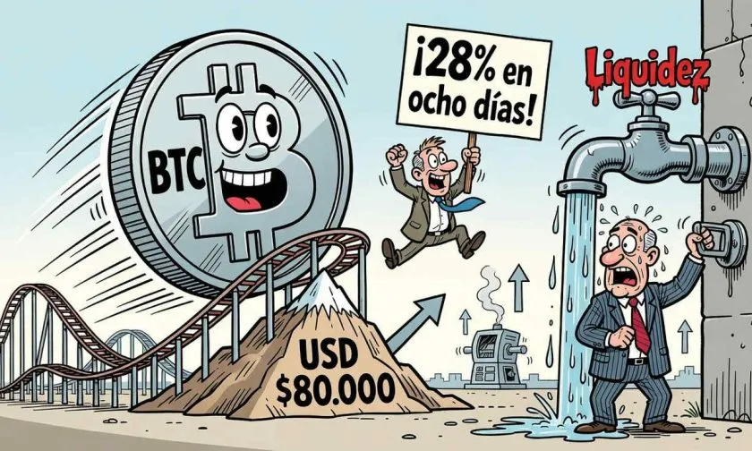 Bitcoin se recupera 28% en ocho días y supera los USD $80.000