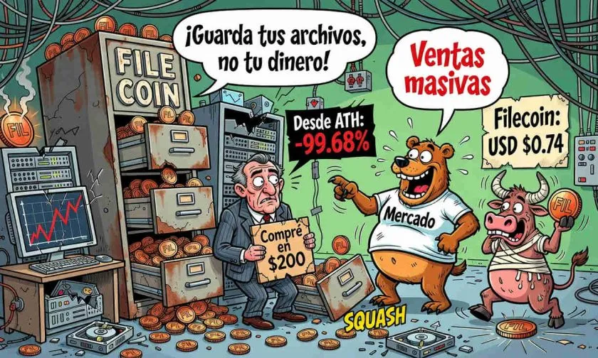 Filecoin (FIL) profundiza su desplome: pierde otro 0,38% y cotiza a $0,7415 este 27 de julio de 2026