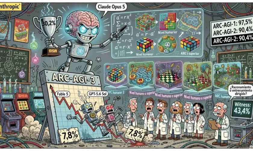 Claude Opus 5 cuadruplica el récord de GPT-5.6 Sol en la prueba de inteligencia artificial