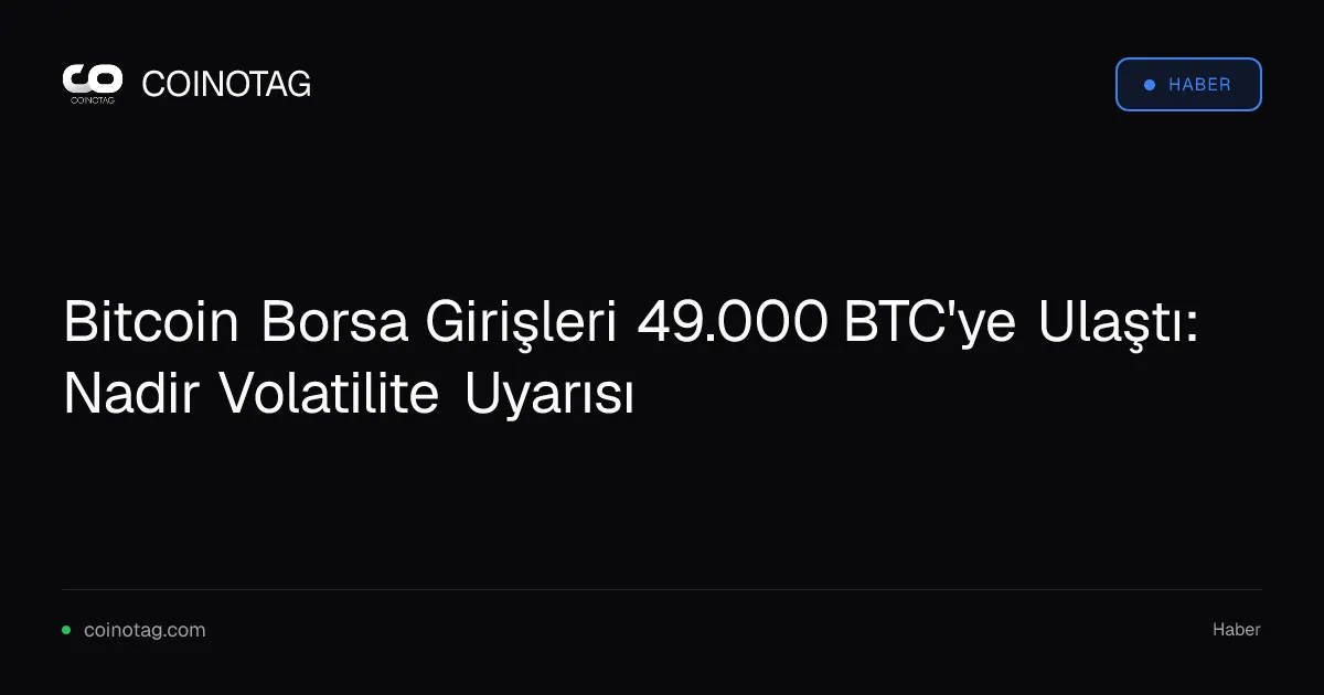 Bitcoin Borsa Girişleri 49.000 BTC'ye Ulaştı: Nadir Volatilite Uyarısı