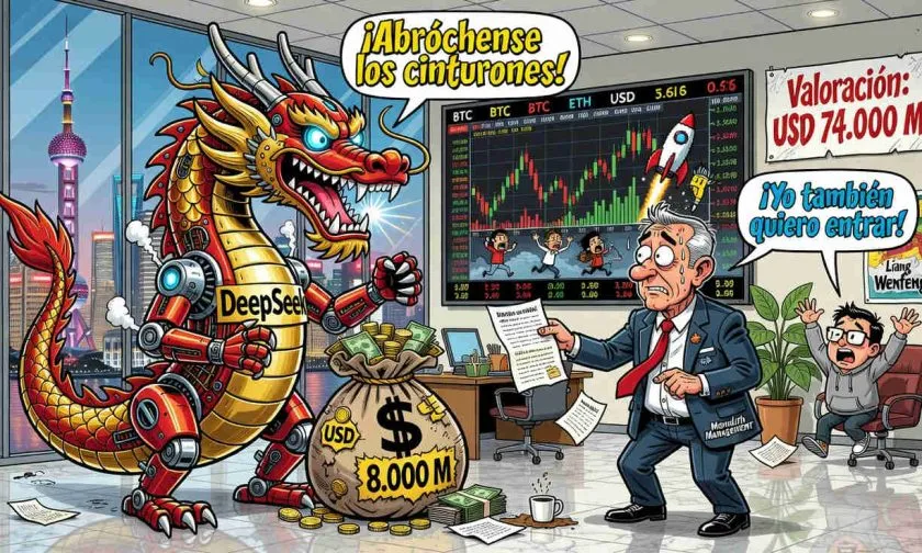 DeepSeek busca USD $8.000 millones a valoración de USD $74.000 millones en nueva ronda