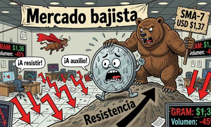 Gram sube 2,46% a USD $1,36 tras tocar soporte en USD $1,35