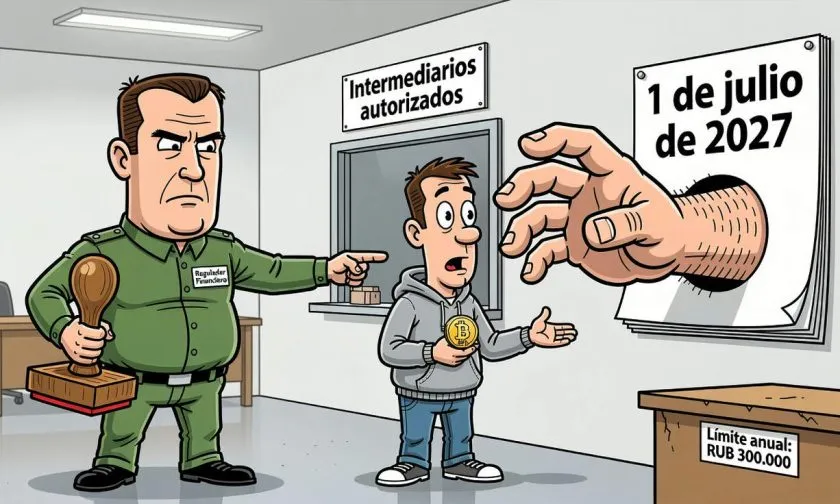Banco de Rusia fija prohibición de transacciones cripto P2P desde julio de 2027