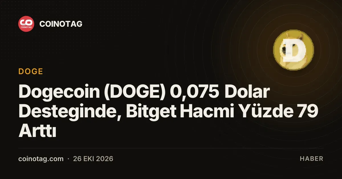 Dogecoin (DOGE) 0,075 Dolar Desteginde, Bitget Hacmi Yüzde 79 Arttı