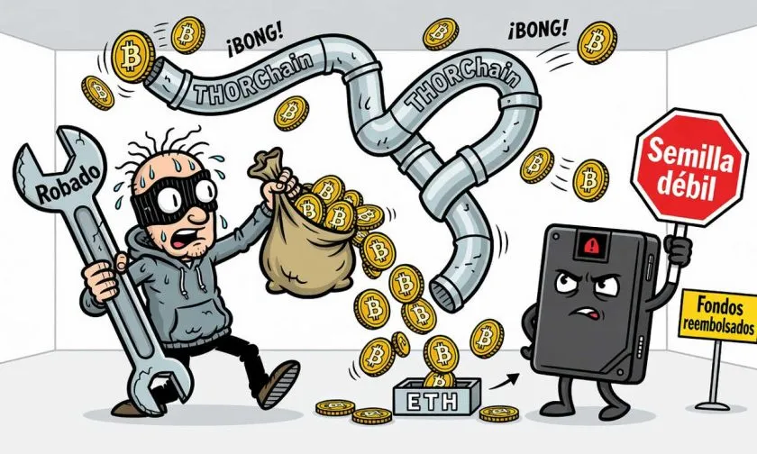 Hacker de Coldcard convierte Bitcoin robado en Ether mediante THORChain