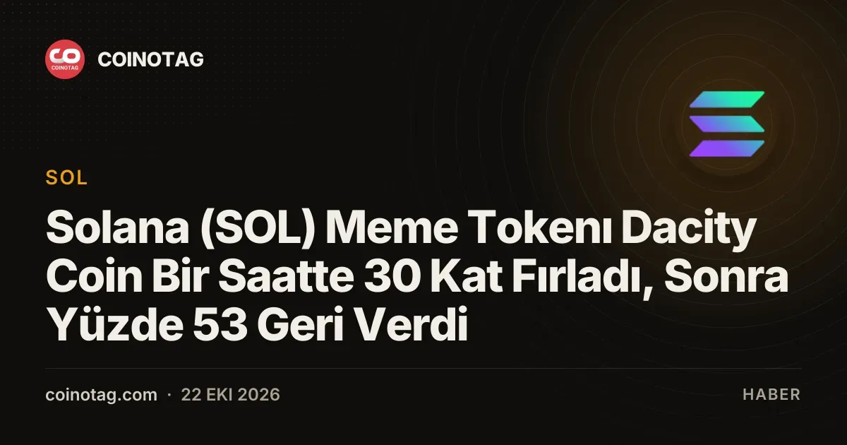 Dacity Coin bir saatte 30 kat artip sonra yuzde 53 dustu