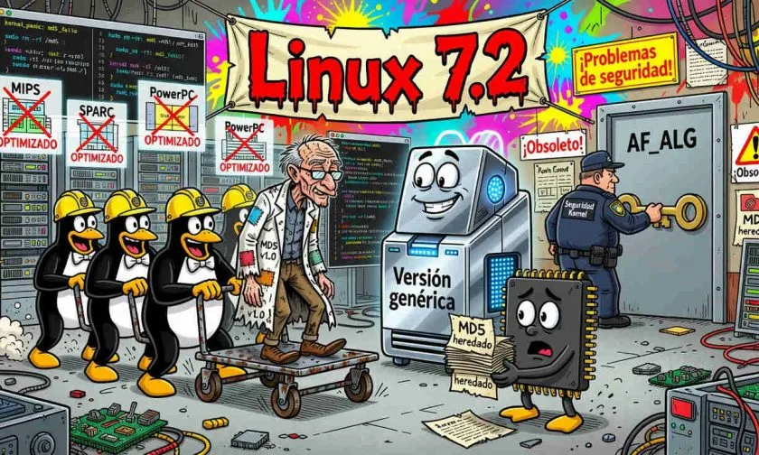 Linux 7.2 elimina la última implementación optimizada de MD5 en el kernel
