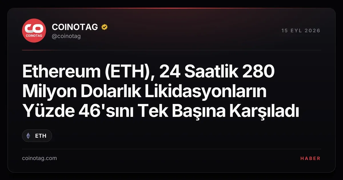 Ethereum 24 saat içinde 280 milyon dolarlık likidasyonda 128 milyon dolarla öne çıktı