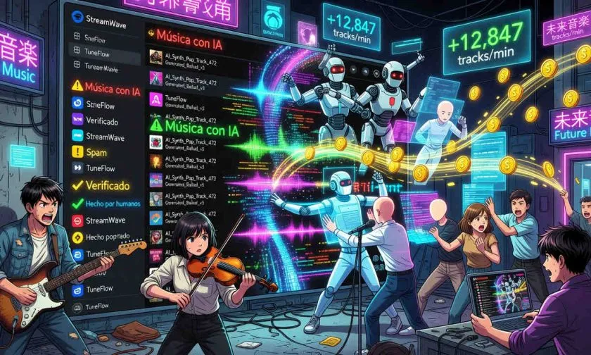 La música con IA inunda el streaming, pero los oyentes no la quieren