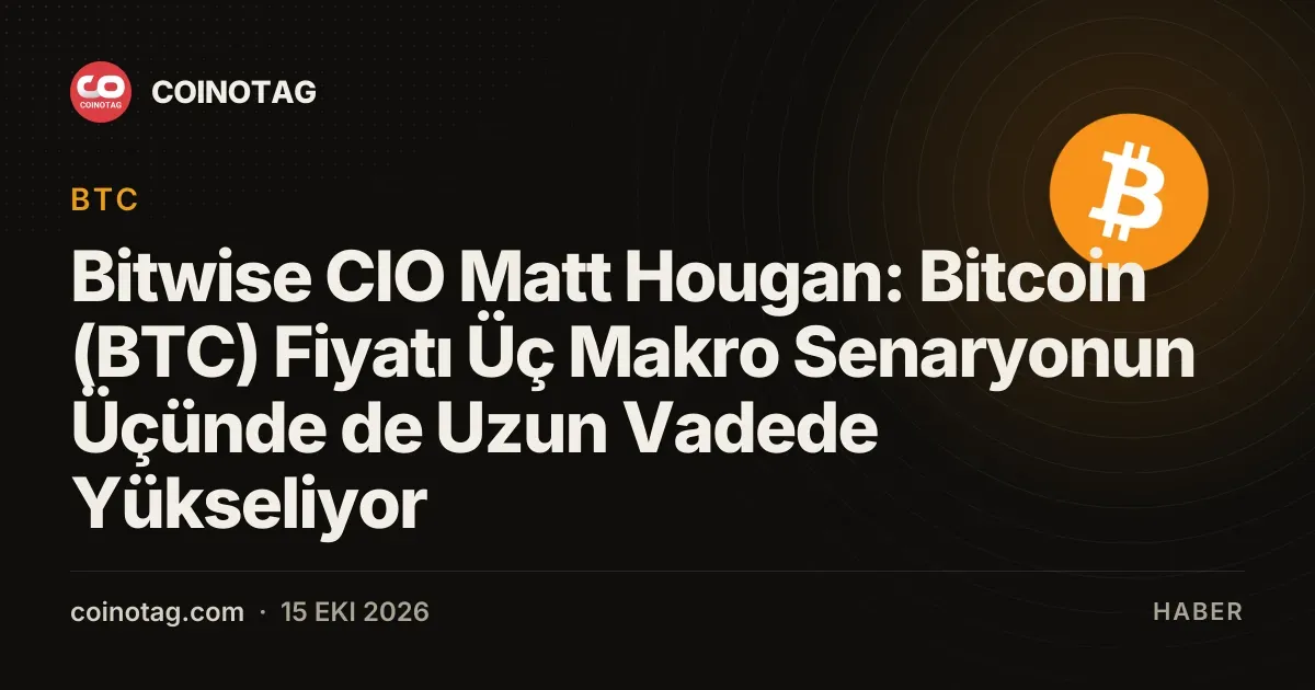 Bitwise CIO Matt Hougan: Bitcoin (BTC) Fiyatı Üç Makro Senaryonun Üçünde de Uzun Vadede Yükseliyor
