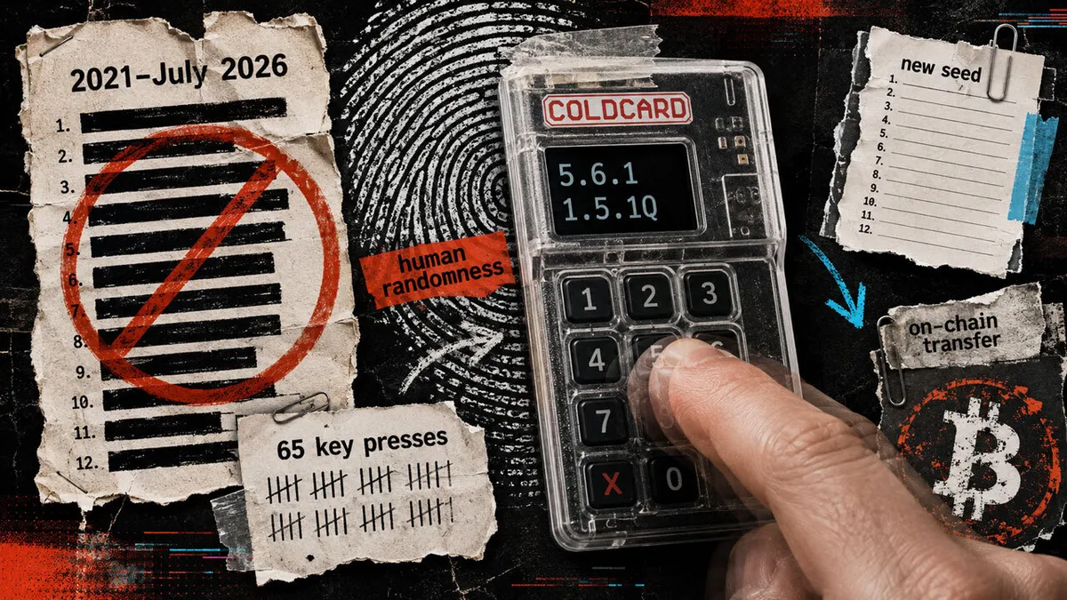 Coldcard mandates 65 key presses for new wallets following seed exploit