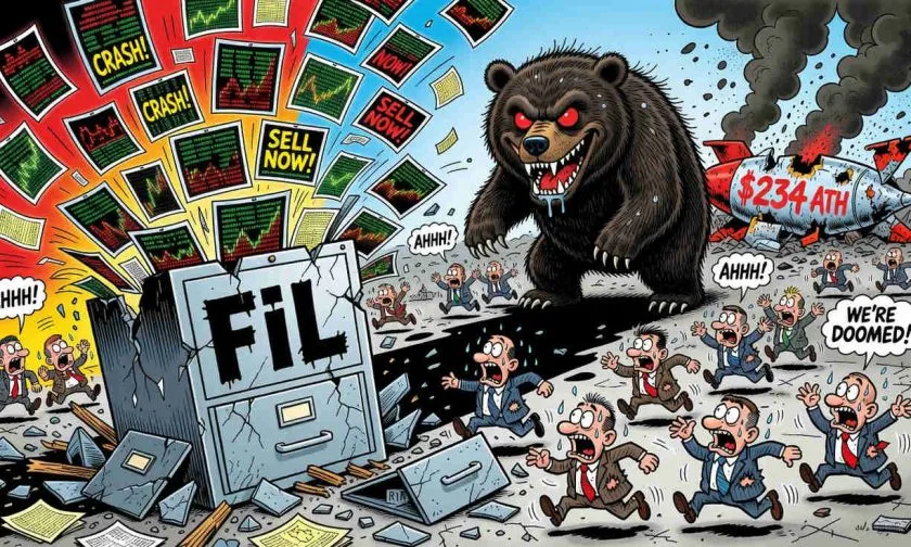 Filecoin en caída libre: FIL perfora los $0.75 y toca niveles no vistos en años