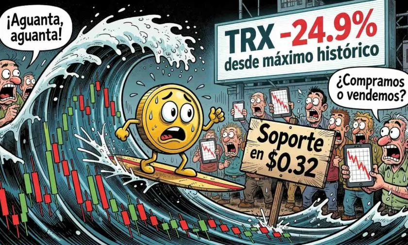 TRX al filo de la navaja: soporte en $0.32 define el próximo movimiento
