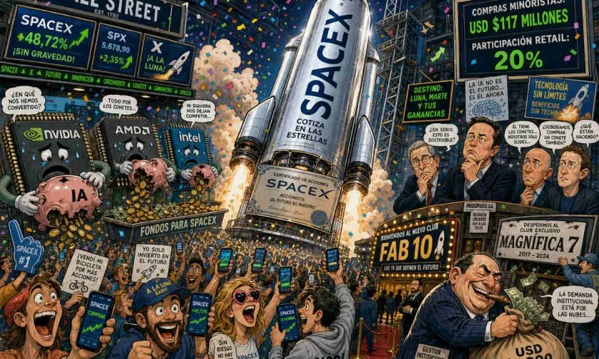 SpaceX desata fiebre minorista récord y marca tendencia en Wall Street