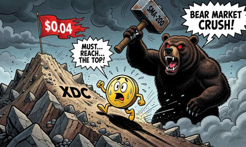 XDC se dispara un 7,94% intradía mientras los alcistas buscan romper el yugo bajista