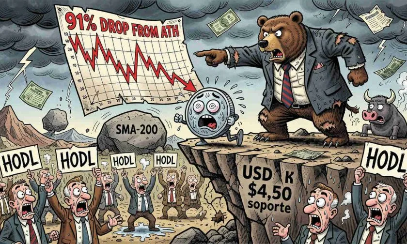 Injective (INJ) al borde de perder los USD $4,50 mientras el volumen se desploma un 41% el 30 jun 2026