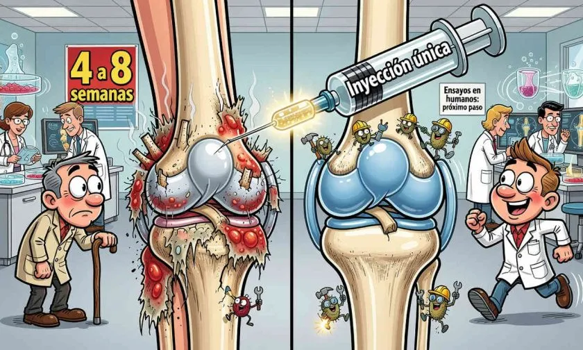 Una sola inyección revierte la osteoartritis en animales en apenas 4 semanas