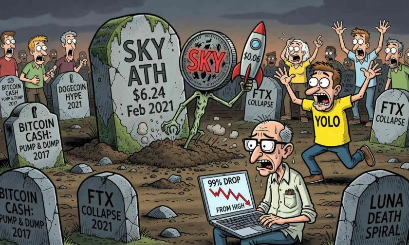 Skycoin ($SKY) dispara un 15% en 7 días: ¿rebote técnico o trampa para osos?