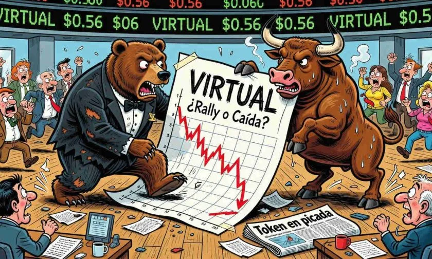 VIRTUAL cae un 88.94% desde su máximo histórico y busca soporte en USD $0,56