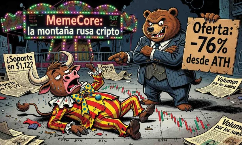 MemeCore se desploma un 76% desde su máximo histórico y pone en jaque el soporte de $1,12 el 29 de julio de 2026