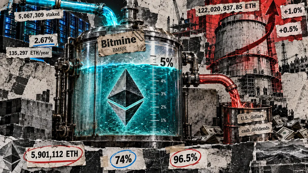 Bitmine aims to exceed 5% Ethereum target through reward retention strategy