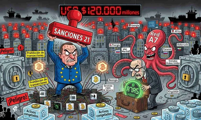 La UE endurece sanciones contra Rusia y apunta a una red cripto de USD $120.000 millones
