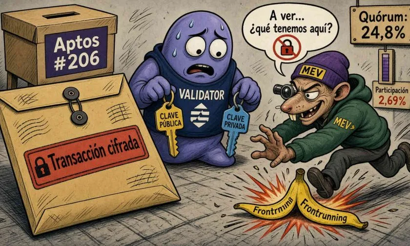 Aptos vota una propuesta para cifrar transacciones y frenar riesgos de MEV