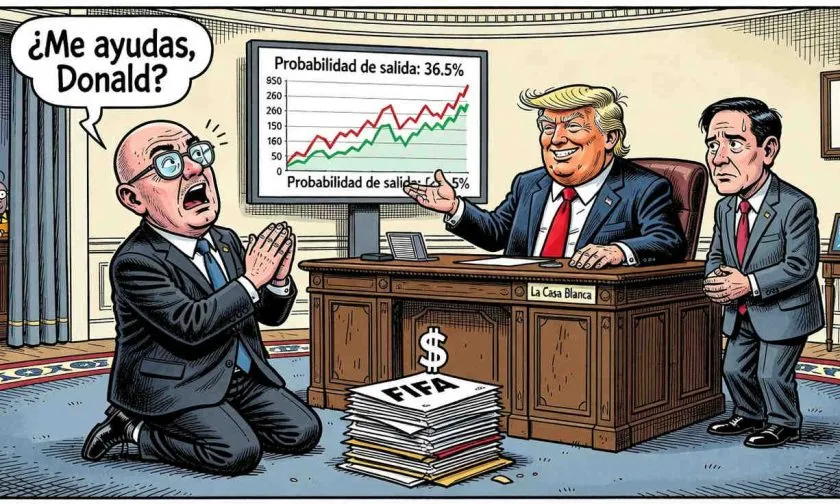 Infantino pide rescate a Trump mientras Polymarket sube sus probabilidades de salida al 36%