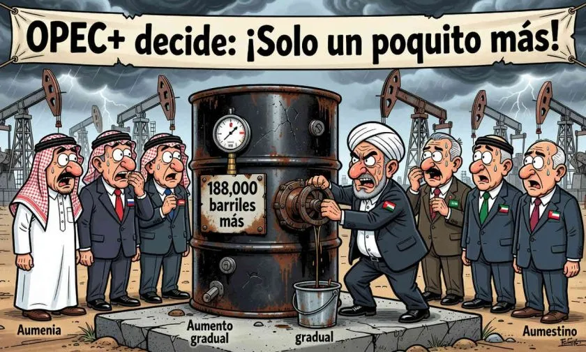 OPEC+ aumenta producción de petróleo: 188.000 barriles más desde septiembre