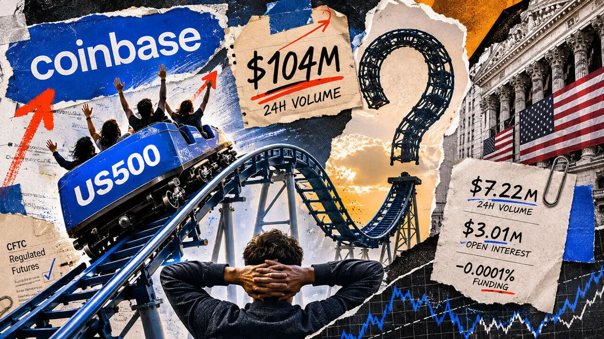 Coinbase's $104 million US500 trading surge faces early challenges