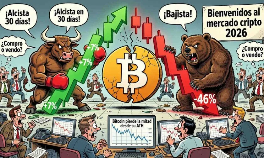 Bitcoin en tensión: repunta +7% en 30 días pero pierde un 46% anual