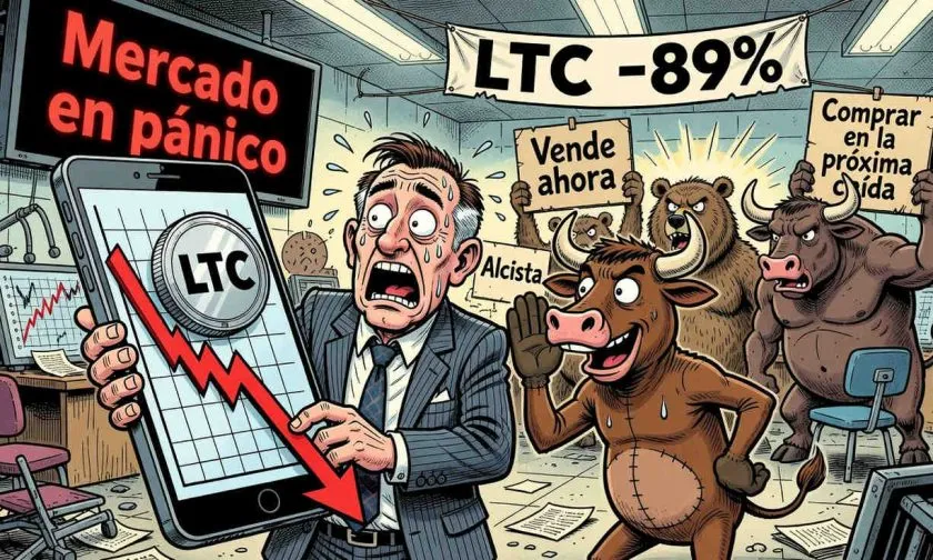 Litecoin (LTC) sube 0,63% pero sigue en tendencia bajista, cotiza a USD $44,74
