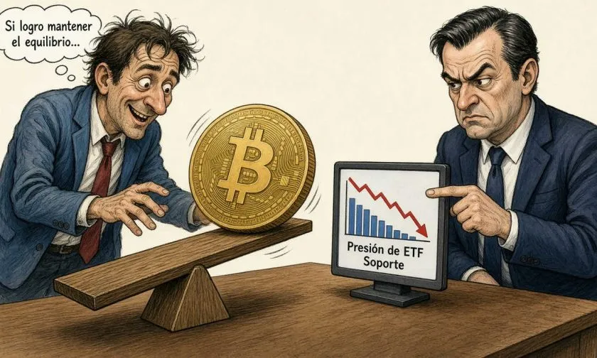 Bitcoin cotiza a $82,375.23 con señales técnicas mixtas y presión de ETF