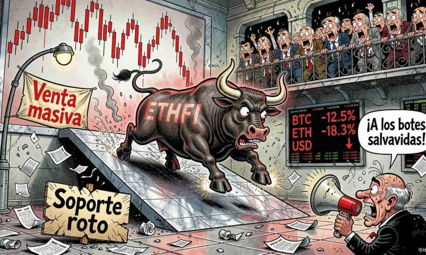 Ether.fi desploma 9% y rompe soporte clave: ¿qué esperar de ETHFI?