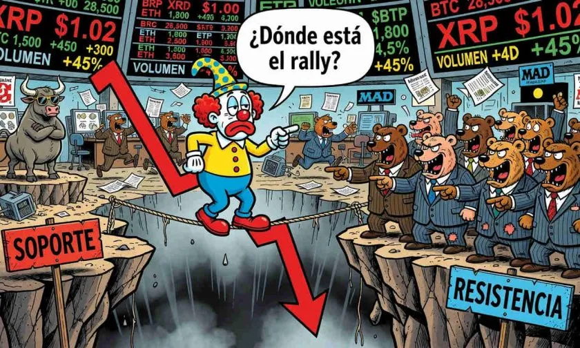 XRP cae a USD $1,02 mientras la presión bajista persiste en el mercado