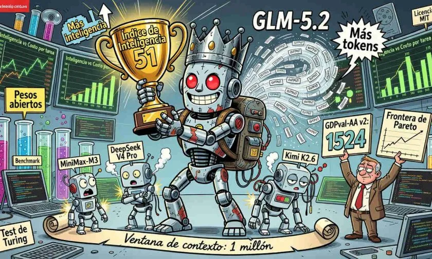 GLM-5.2 toma la delantera entre modelos open weights y roza a GPT-5.5 en pruebas agentic