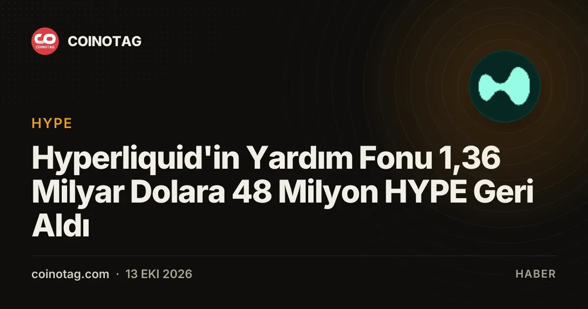 Hyperliquid'in Yardım Fonu 1,36 Milyar Dolara 48 Milyon HYPE Geri Aldı