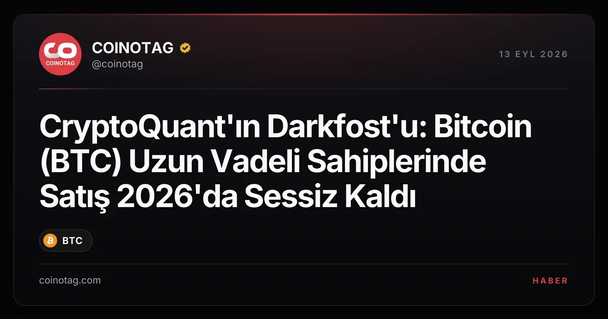 Bitcoin uzun vadeli sahipleri 2026'da satış yapmadı, CryptoQuant rapor ediyor