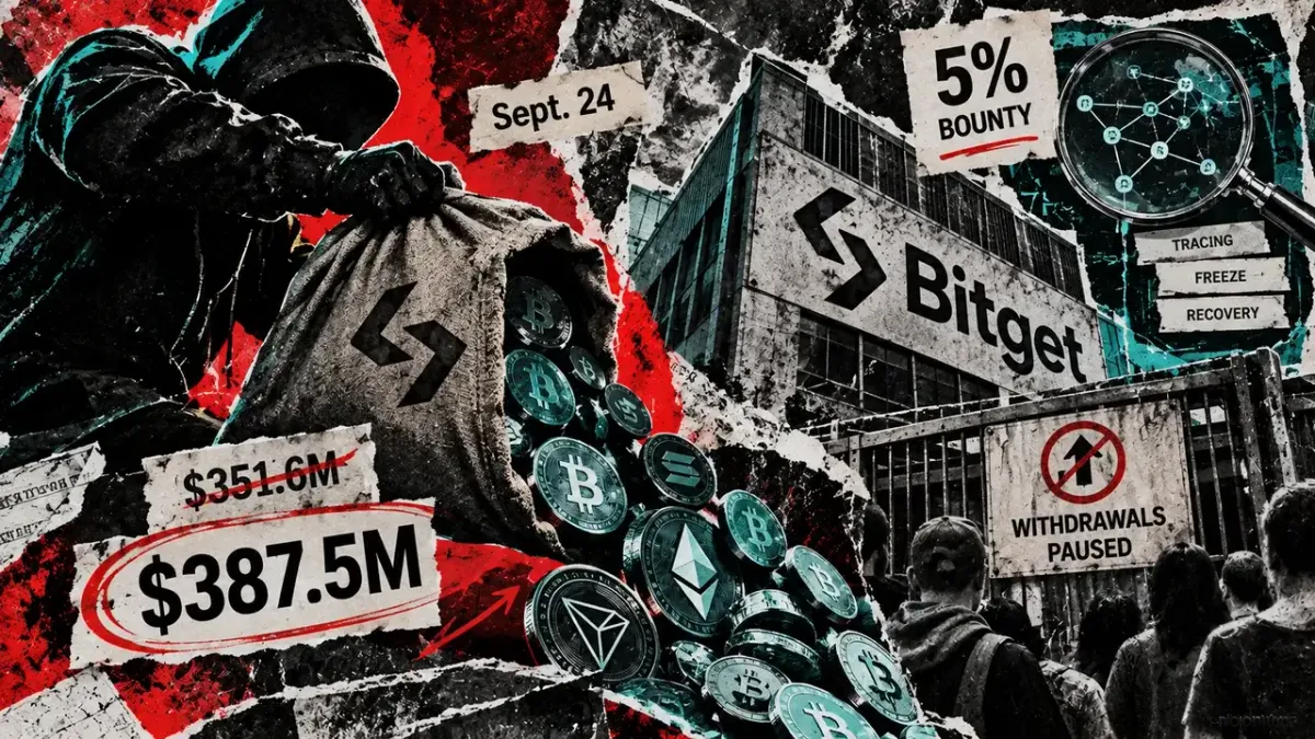 Bitget revises hack estimate, raising losses to $36 million with bounty offered