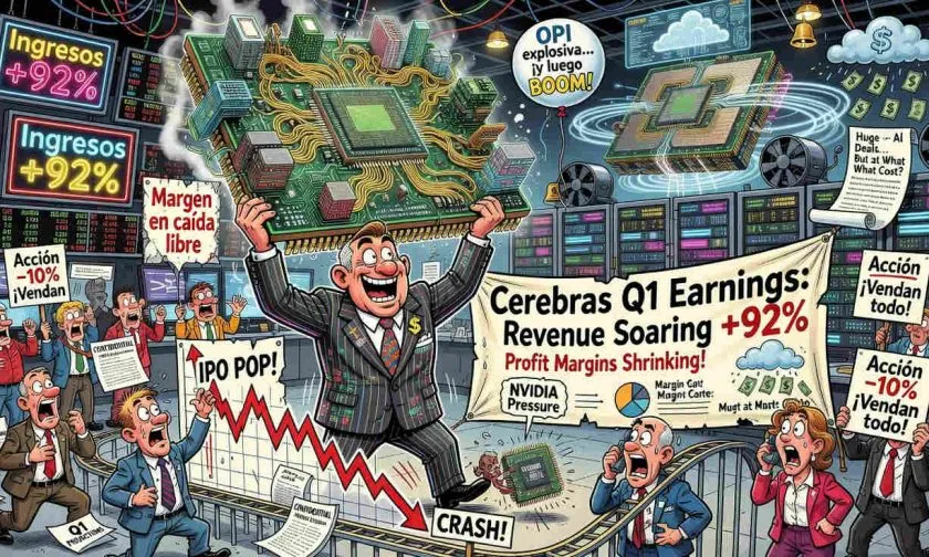 Cerebras casi duplica ingresos en Q1, pero la acción cae por presión sobre márgenes