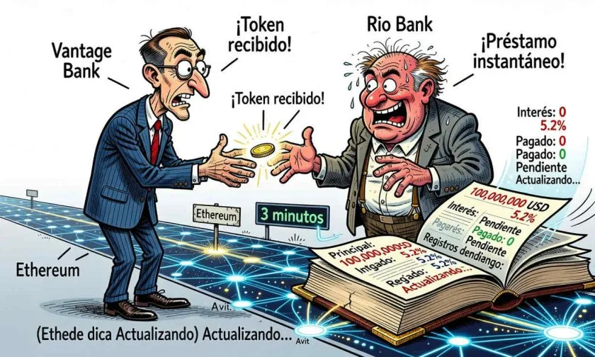 Ethereum procesa liquidación interbancaria de Vantage y Rio Bank en minutos