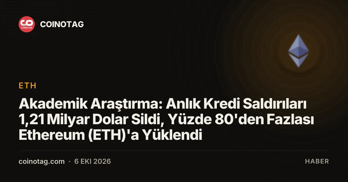 Anlık kredi saldırıları Ethereum'dan 1,21 milyar dolar çaldı, akademik çalışma buldu