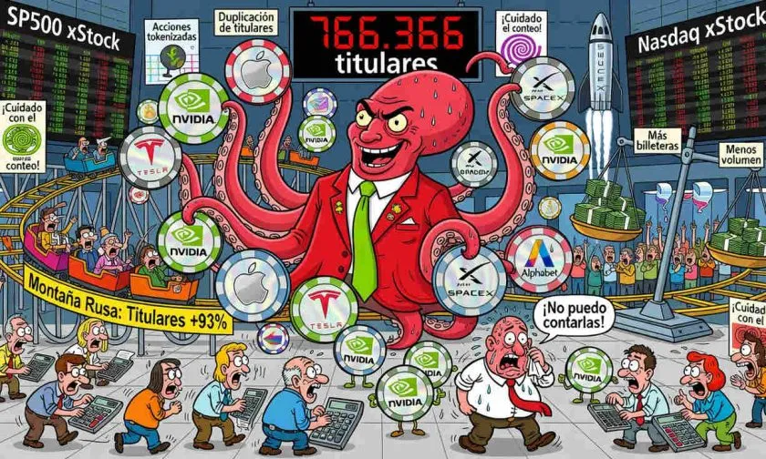Los titulares de acciones tokenizadas alcanzan 766.000, pero una métrica genera dudas