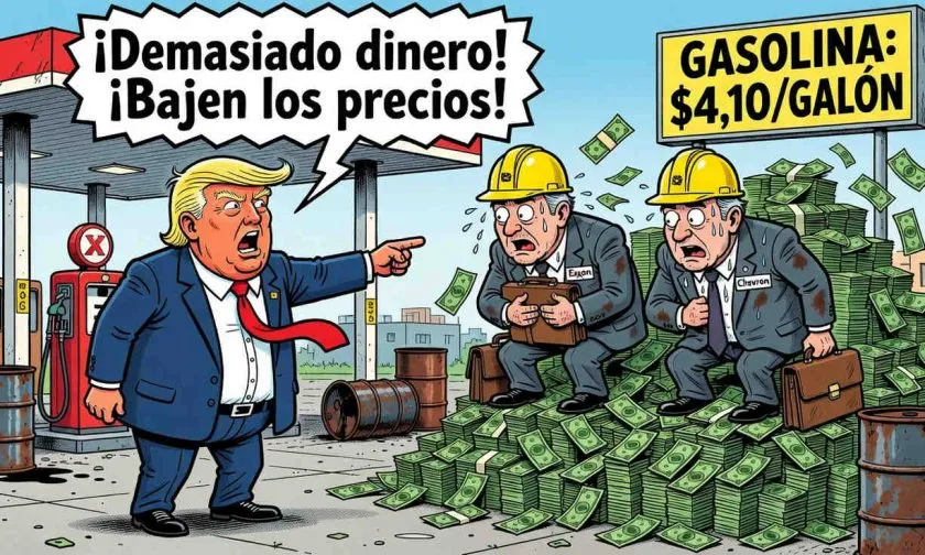 Trump arremete contra Exxon y Chevron por ganancias excesivas y exige precios más bajos de gasolina