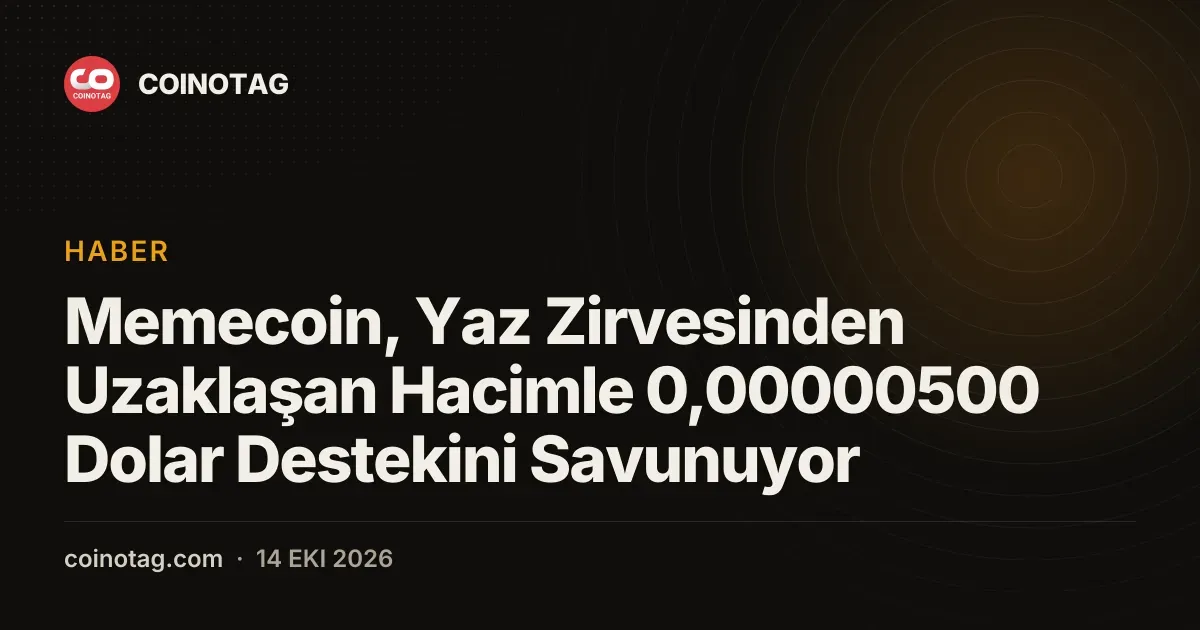 Memecoin, Yaz Zirvesinden Uzaklaşan Hacimle 0,00000500 Dolar Destekini Savunuyor