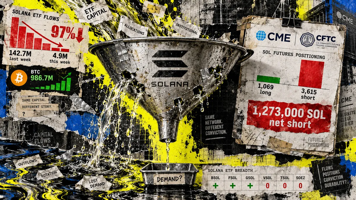 Solana ETF inflows plummet 97% while CME funds reduce short positions