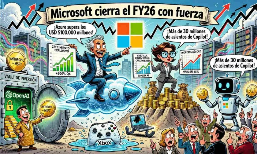 Microsoft cierra trimestre con ingresos récord y un fuerte impulso de Azure y la inteligencia artificial