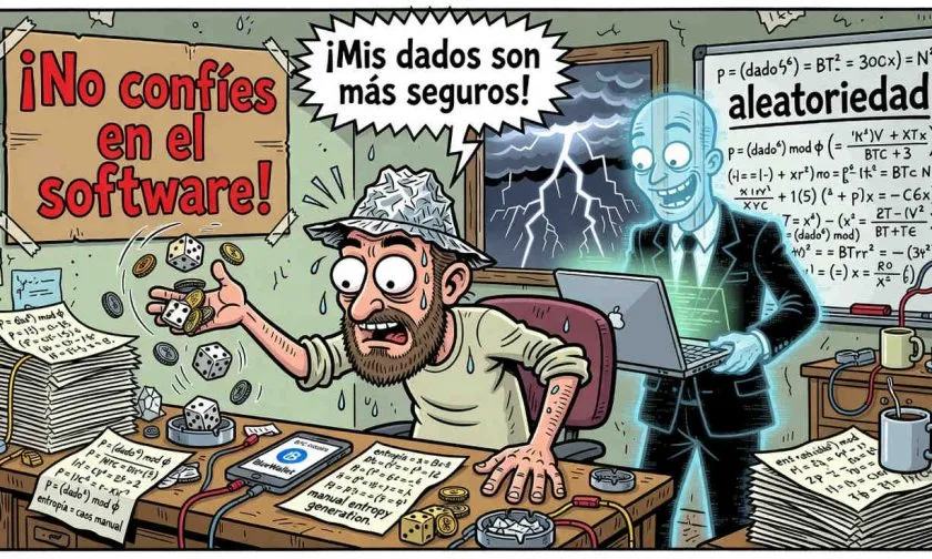 BlueWallet se vuelve paranoico: ahora tus dados generan tus claves Bitcoin